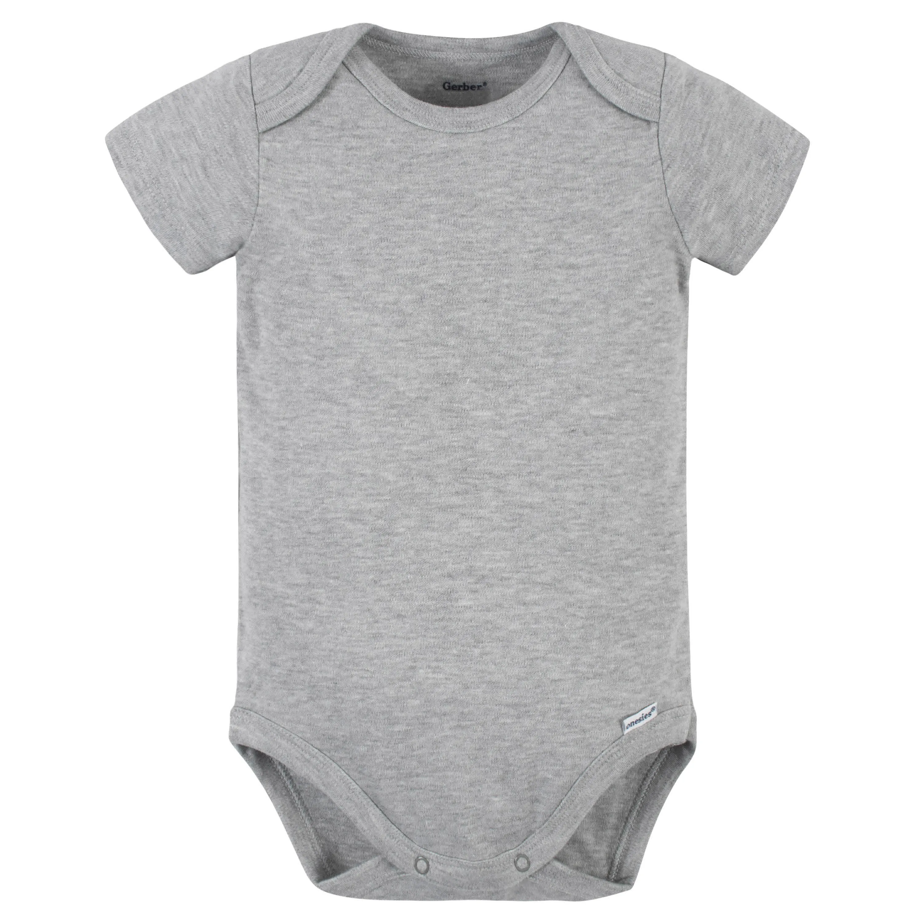 5-Pack Baby Heather Grey Premium Short Sleeve Onesies® Bodysuits