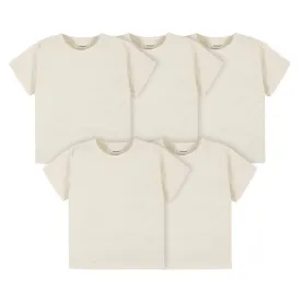 5-Pack Infant & Toddler Natural Premium Short Sleeve Tees