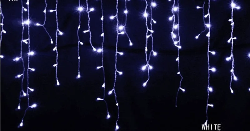 5M Christmas Garland LED Curtain Icicle String Lights Droop 0.4-0.6m AC 220V Garden Street Outdoor Decorative Holiday Light