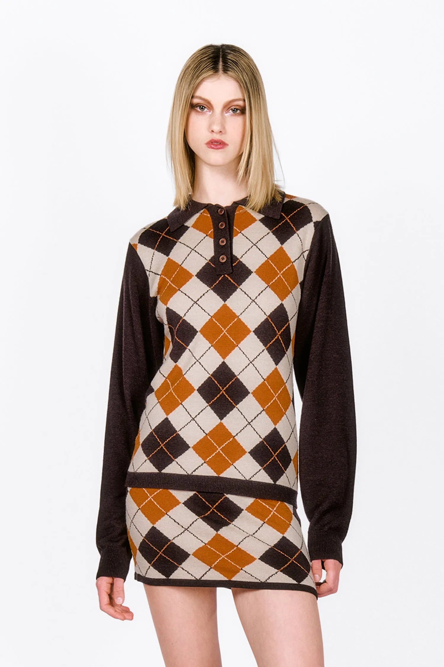 Argyle Knitwear Polo