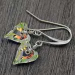 aurora borealis small heart earrings