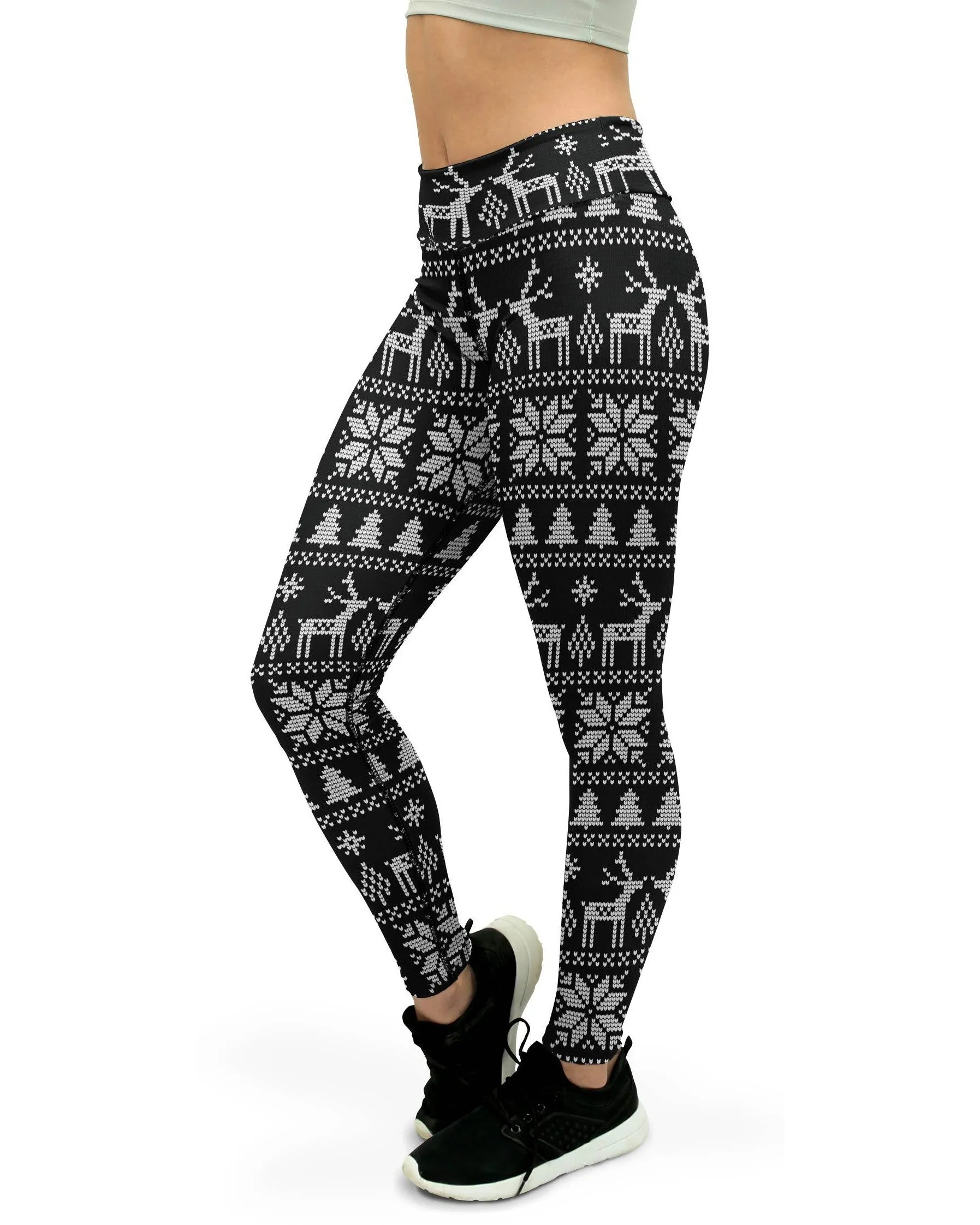 B&W Ugly Christmas Yoga Pants