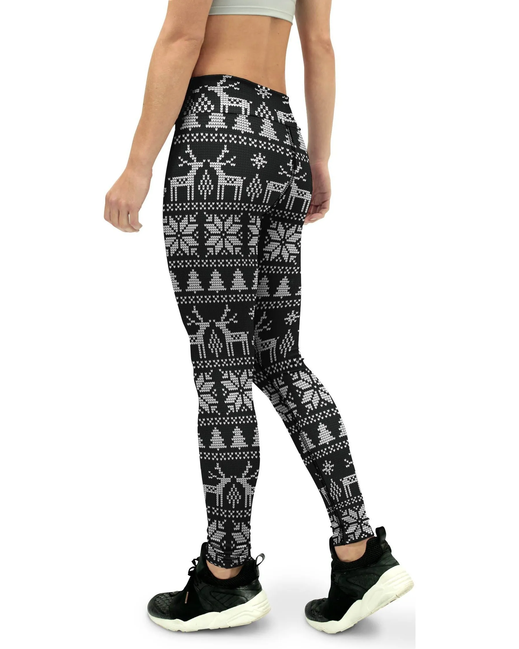 B&W Ugly Christmas Yoga Pants