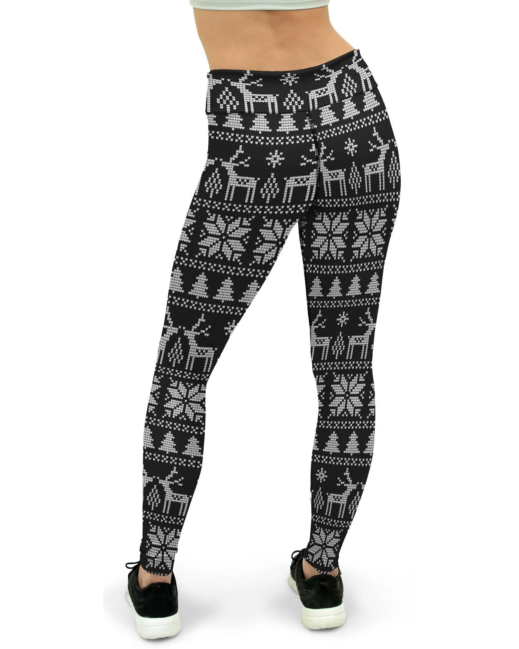 B&W Ugly Christmas Yoga Pants