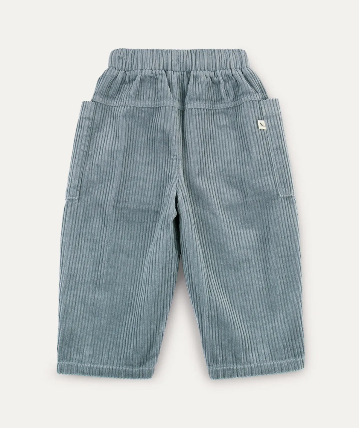 Barrel Leg Cord Trouser - Blue Grey