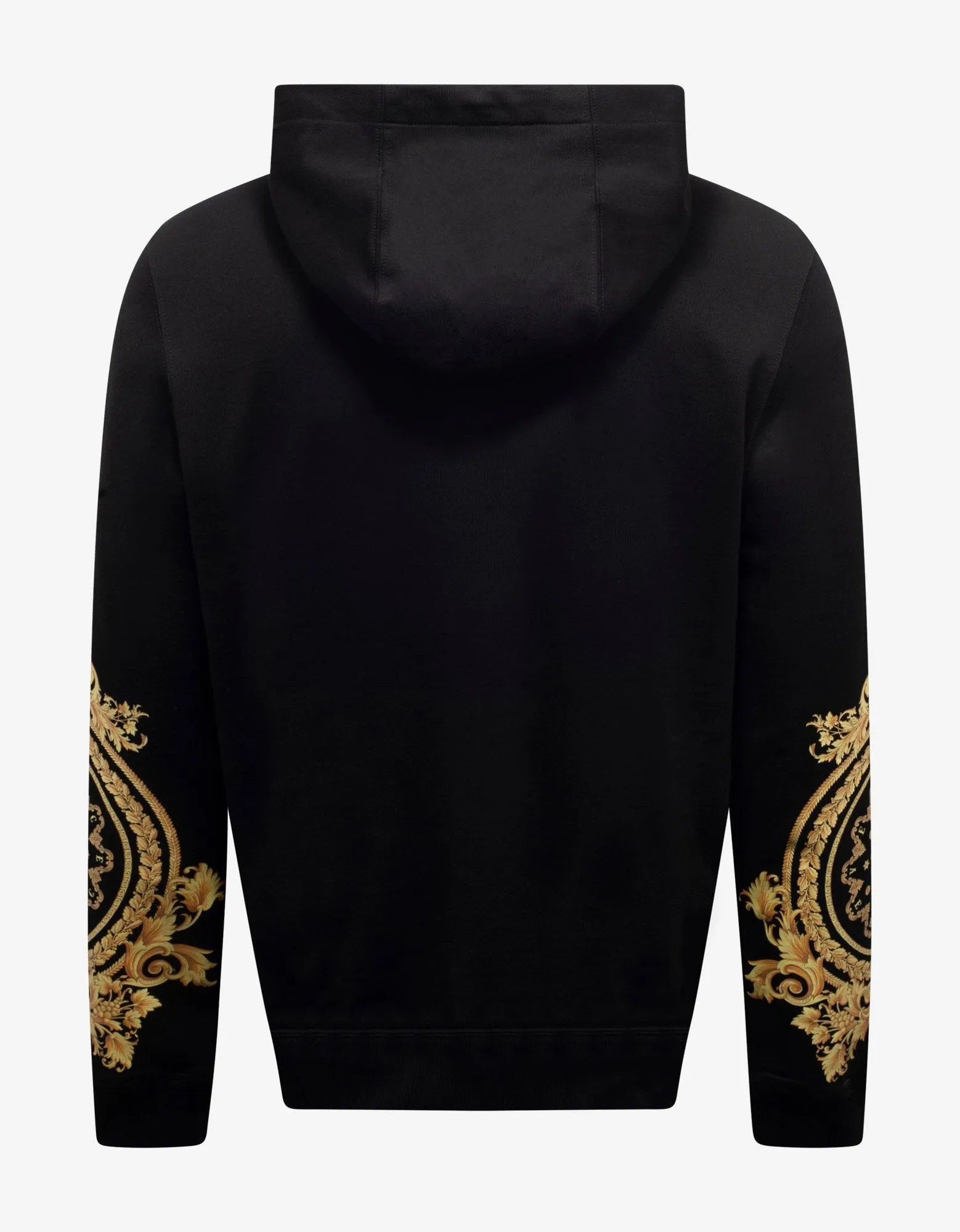 Black Barocco Print Hoodie -