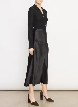 Black Shaped Hem Slip Skirt