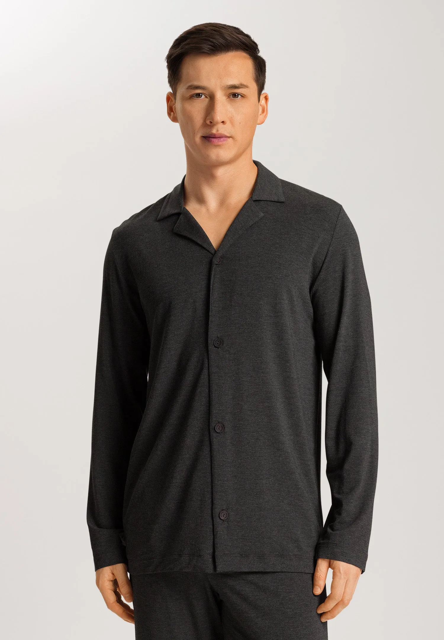 Casuals Notch Collar Button Front Shirt | Caviar 75991-996