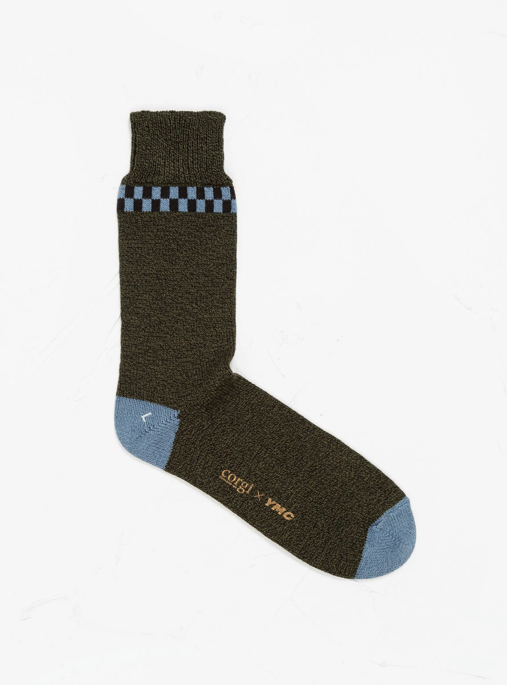 Checker Sock Grey, Navy & Blue