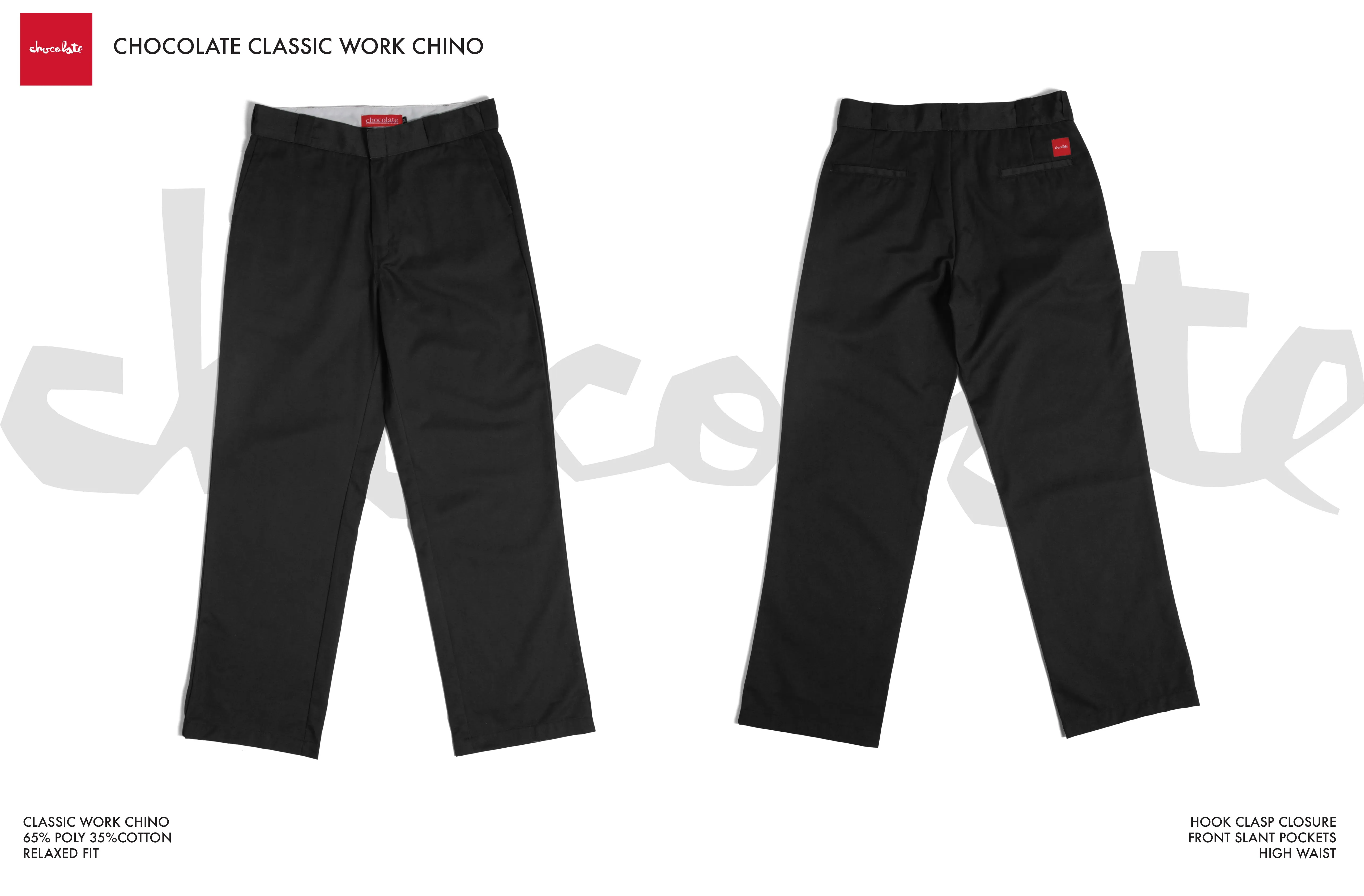 Chocolate Work Chino Pants Black