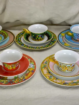 Collection of 5 cups, saucers and dessert plates - vintage Versace