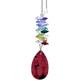 Crystal Ornament Bordeaux Crystal Almond Prism Colorful Swarovski Crystals 5-inch