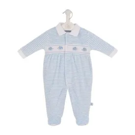 Dandelion Little Hedgehog Smocked Velour Sleepsuit