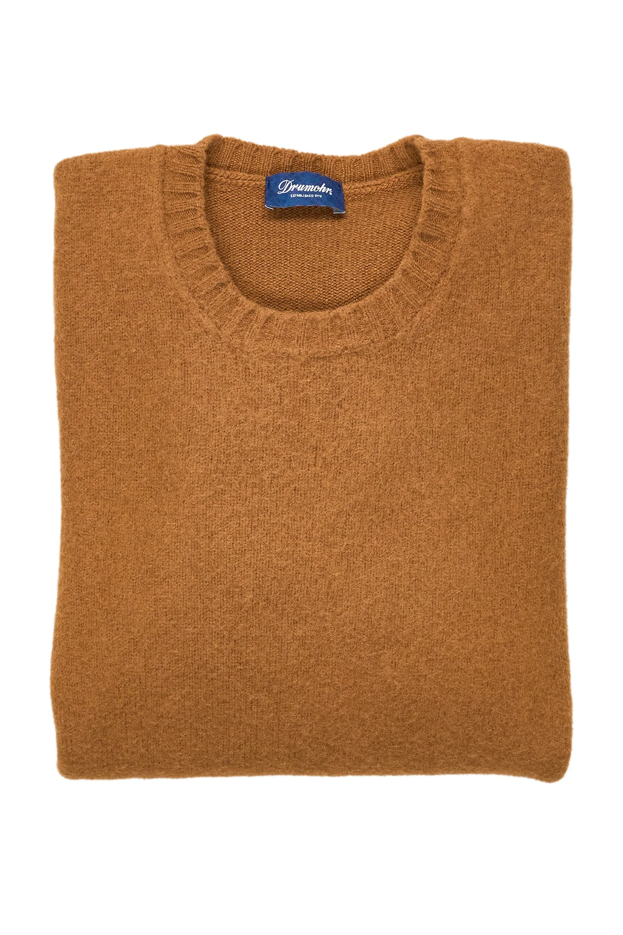 Drumohr Brown LS Lambswool Crewneck Sweater