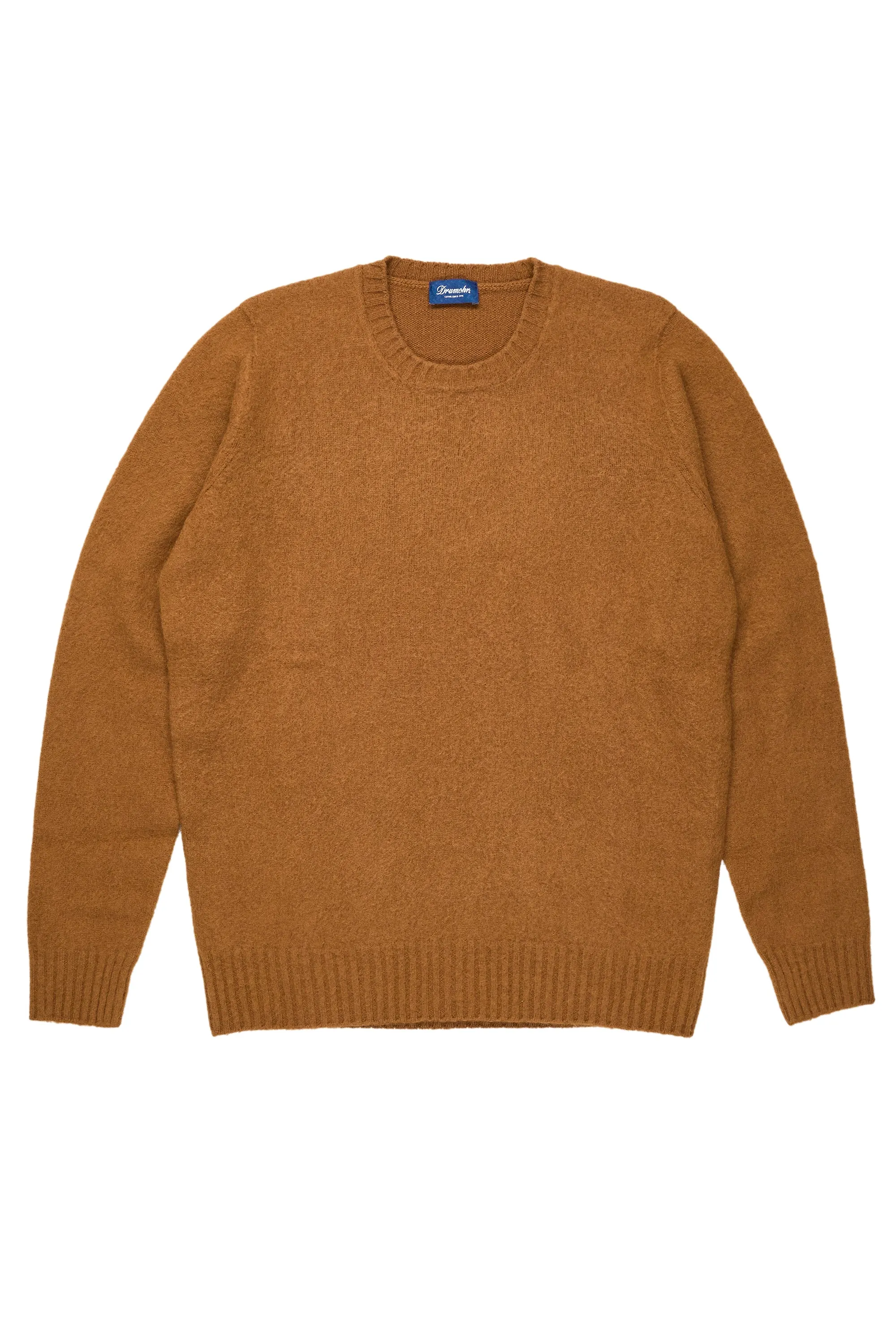 Drumohr Brown LS Lambswool Crewneck Sweater