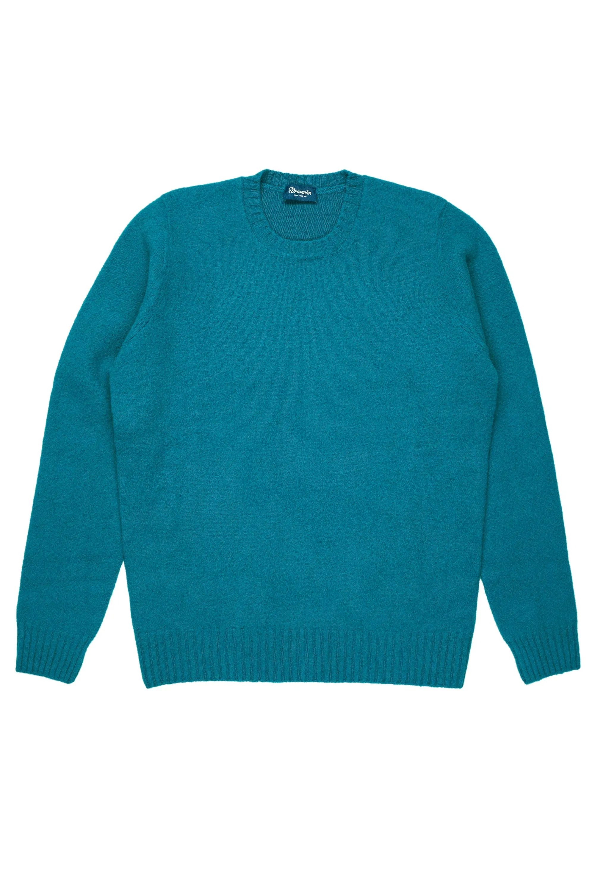 Drumohr Teal LS Lambswool Crewneck Sweater