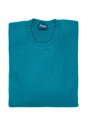 Drumohr Teal LS Lambswool Crewneck Sweater