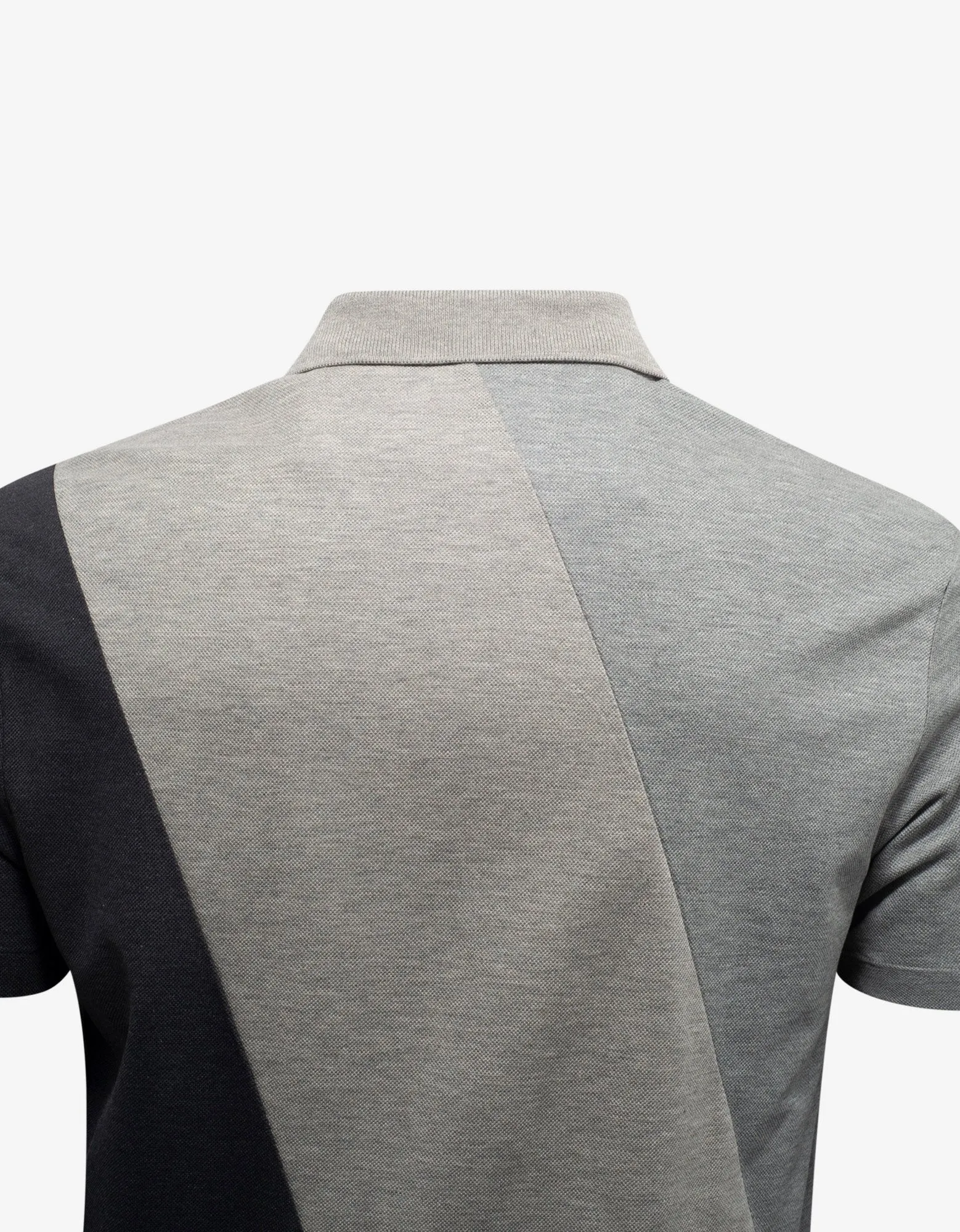 Grey Patchwork Logo Polo T-Shirt -