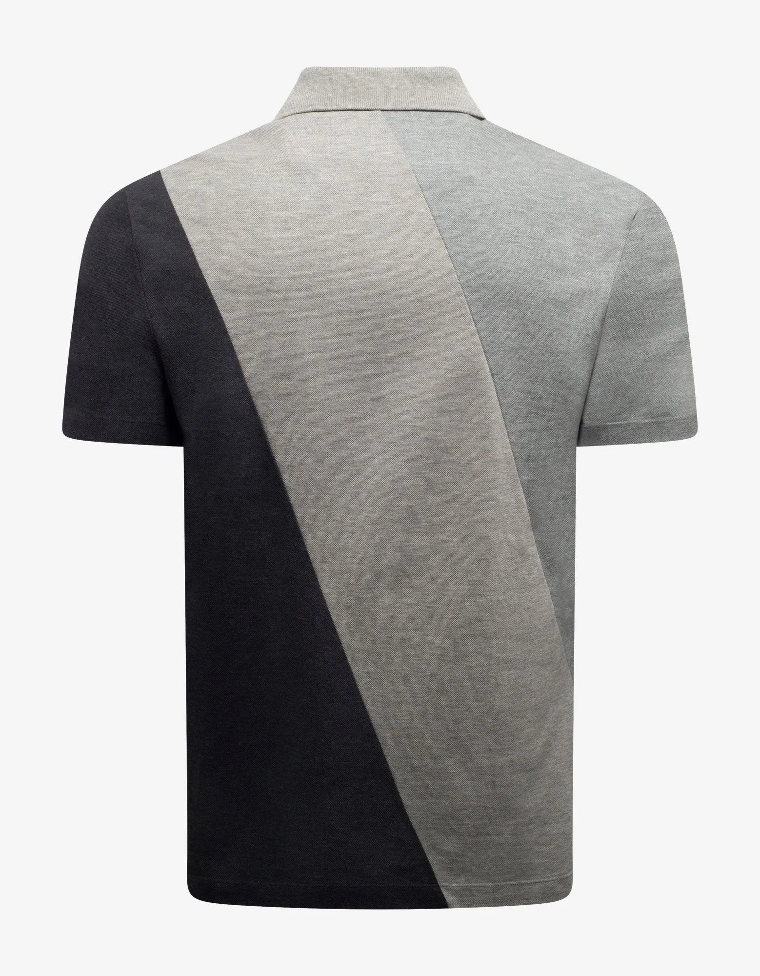 Grey Patchwork Logo Polo T-Shirt -