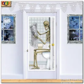 Halloween Door cover (Skeleton on toilet seat)