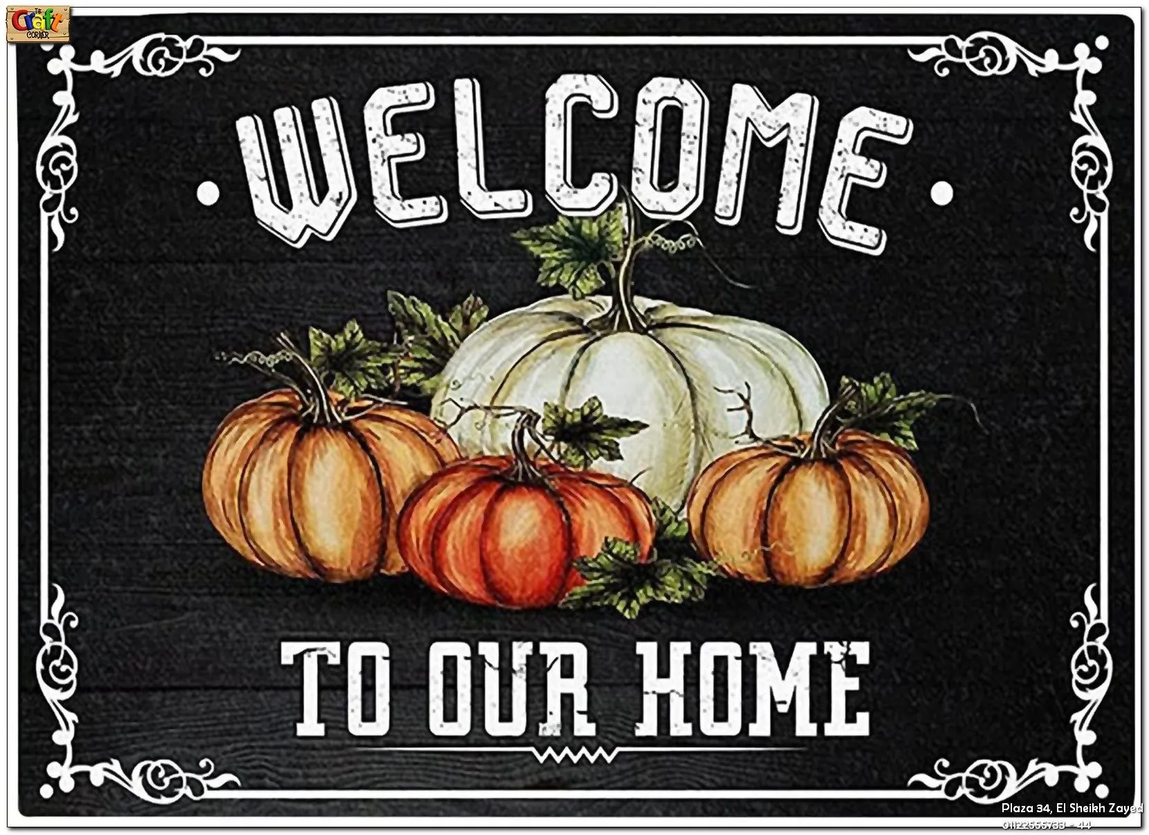 Halloween Doormat (Welcome to our home)