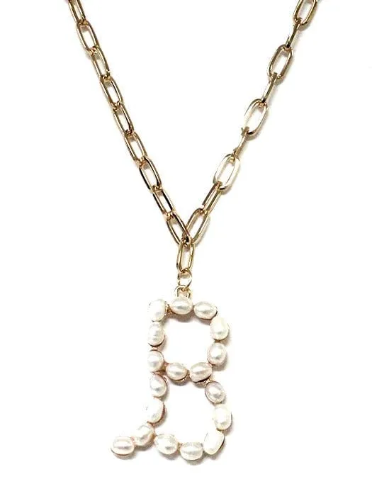 IN0319 Assorted 16 Piece Pearl Initial Necklace Pack