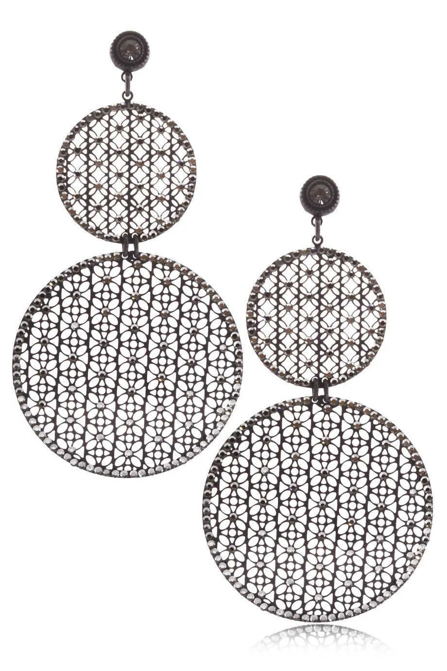 LK DESIGNS EMELIA Grey Crystal Earrings