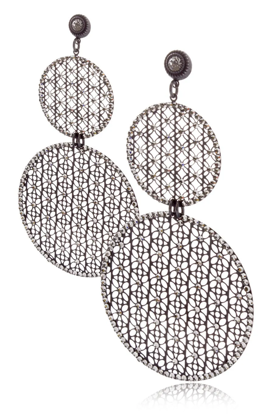 LK DESIGNS EMELIA Grey Crystal Earrings