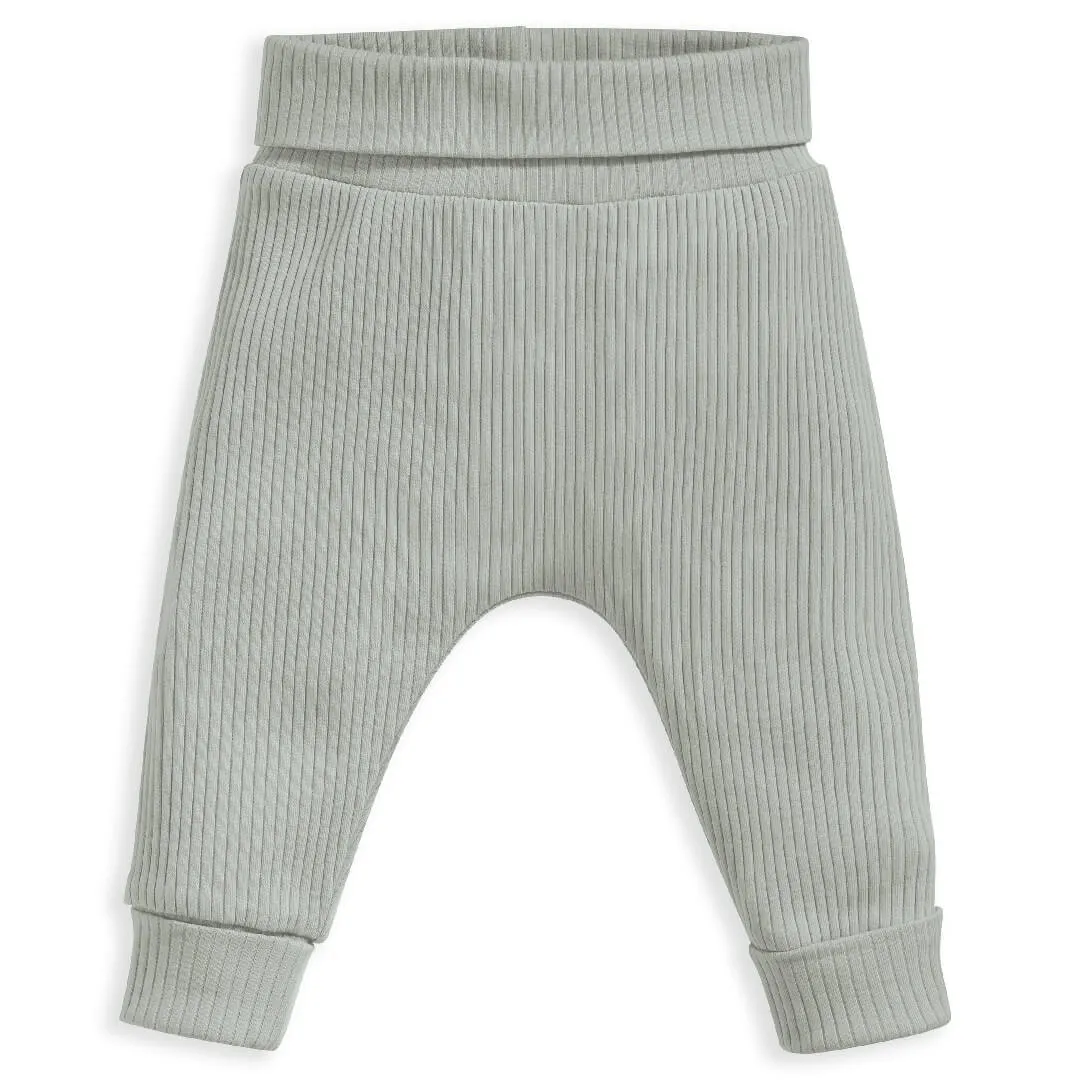 Mamas and Papas Organic Cotton Ribbed Leggings - Green