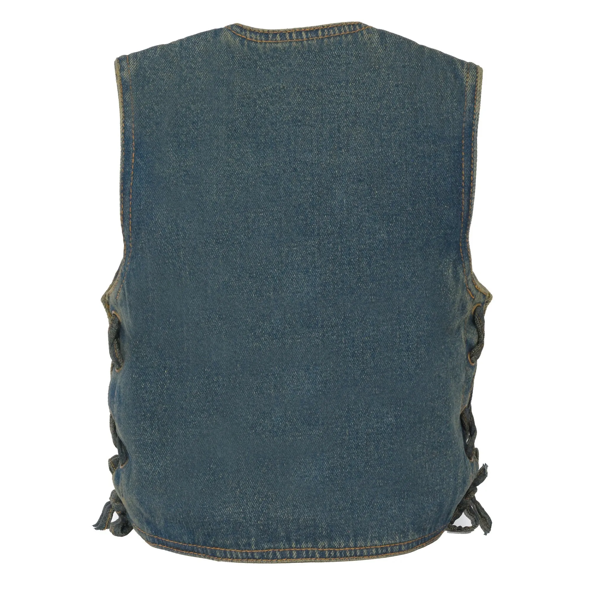 Milwaukee Leather MDK3900 Kids Classic Blue Denim Side Lace Vest