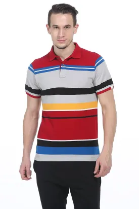 Muscle Fit Polo Stripes T Shirt