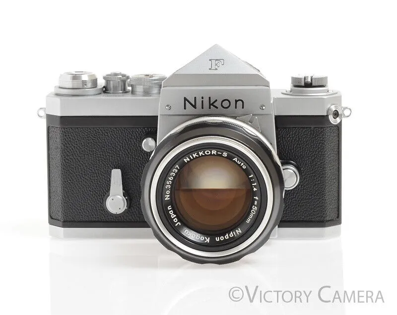 Nikon F with Nikkor-S 50mm f1.4 Lens and Eye Level Finder -Clean, New Seals-