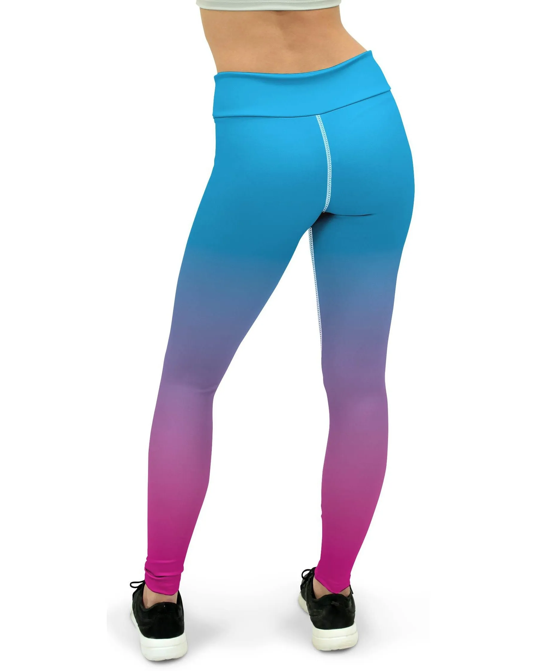 Ombre Blue to Pink Yoga Pants