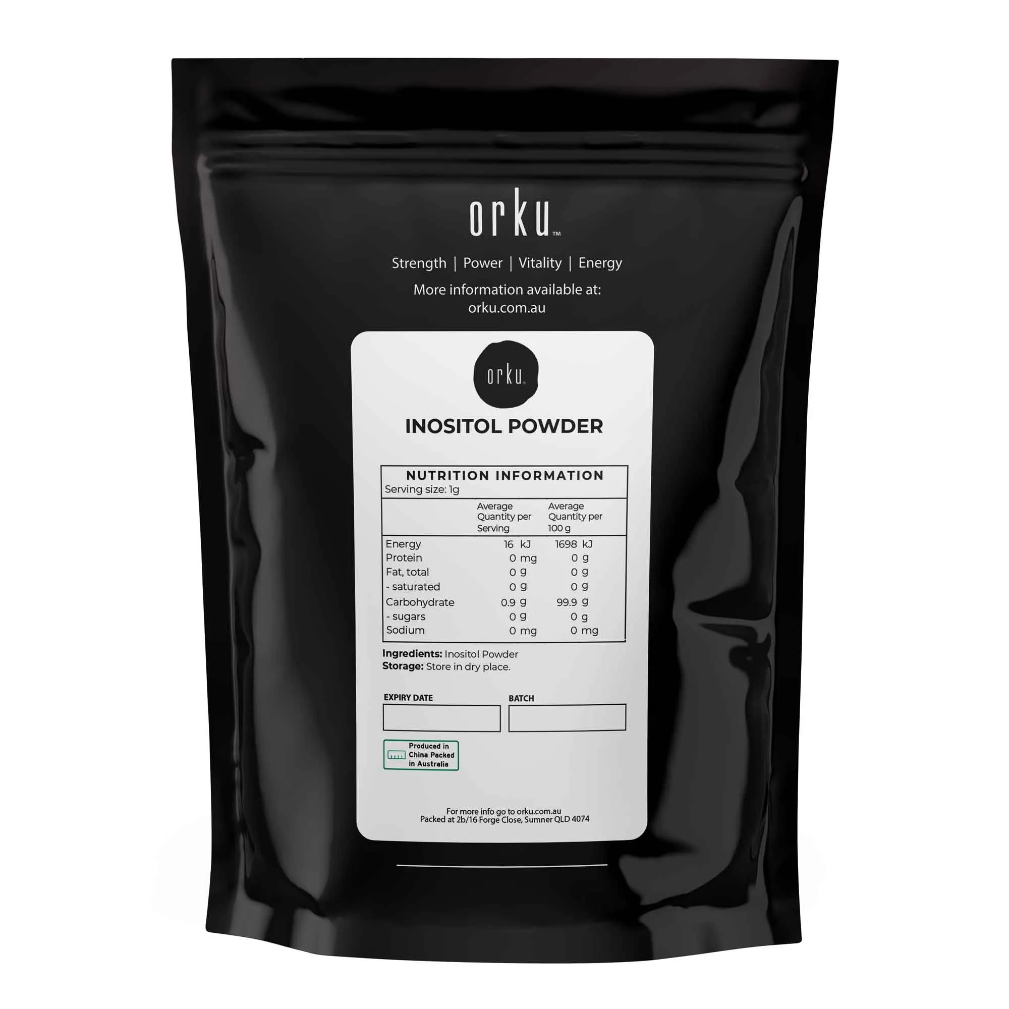 Orku 20kg Myo Inositol Powder - Pharmaceutical-Grade Pure Unflavoured Supplement