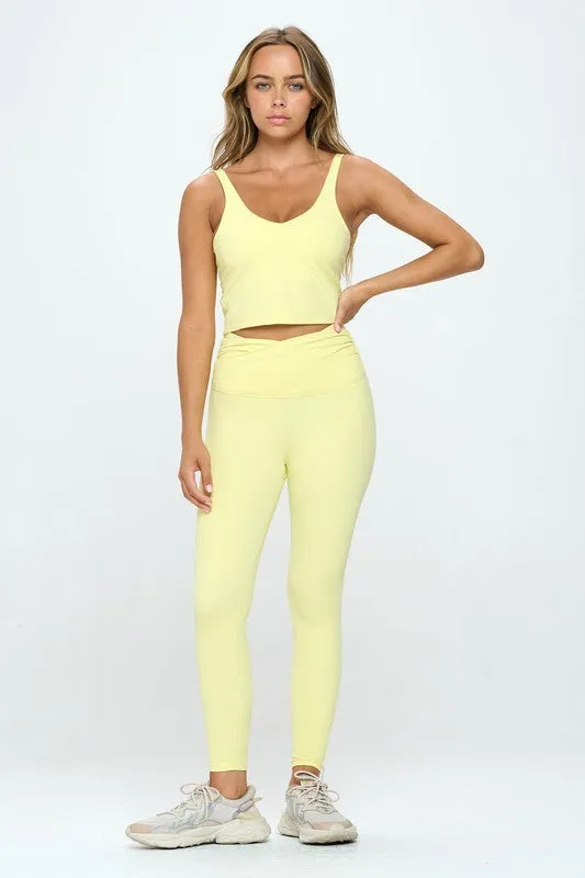 Peachskin Cropped Tank Top With Removable Pads