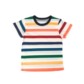 Rainbow Stripes Cotton Short-Sleeve Tee