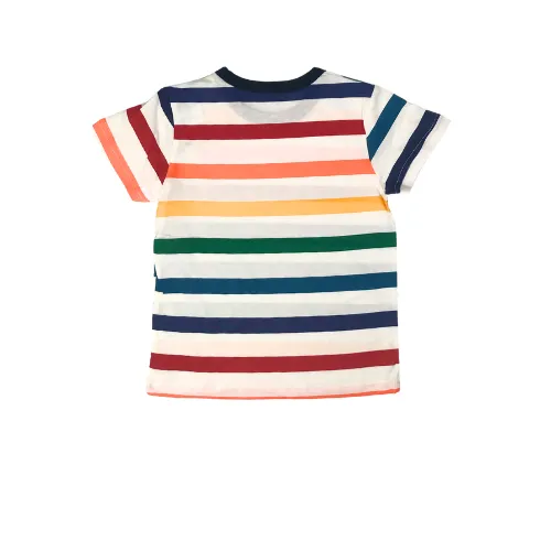 Rainbow Stripes Cotton Short-Sleeve Tee