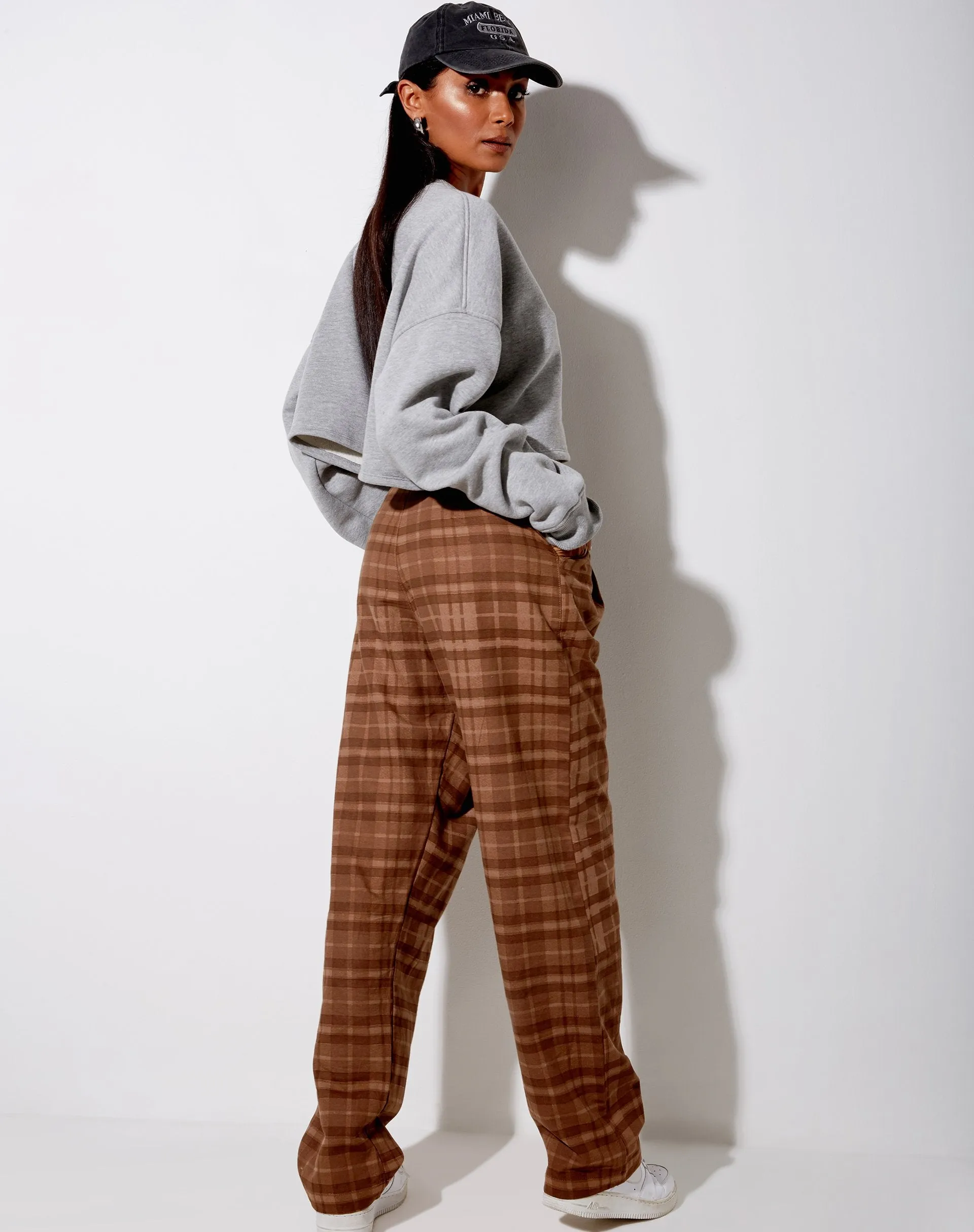 Sakila Trouser in Brown Check