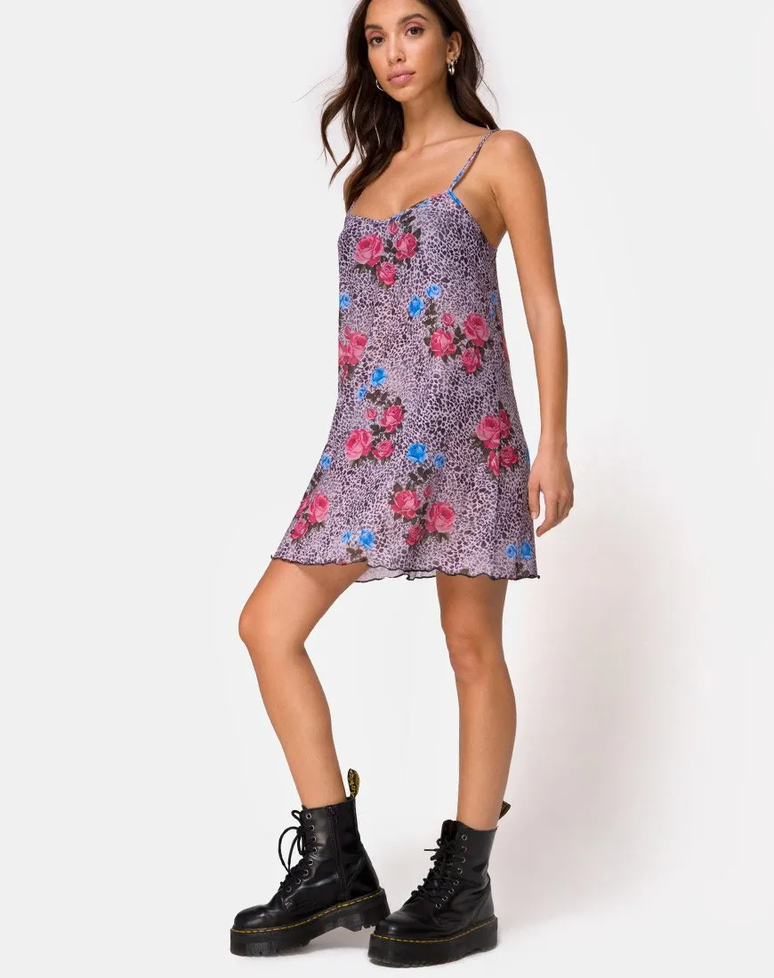 Sanita Dress in Jungle Rose Print Net