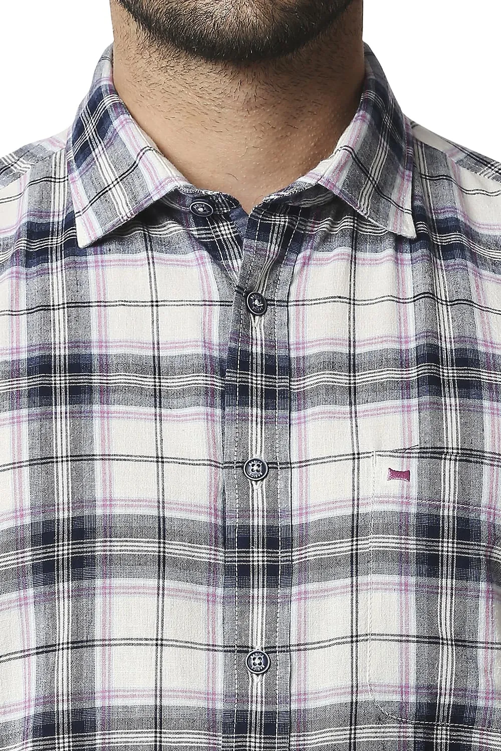 Slim Fit Cotton Jute Checks Shirt