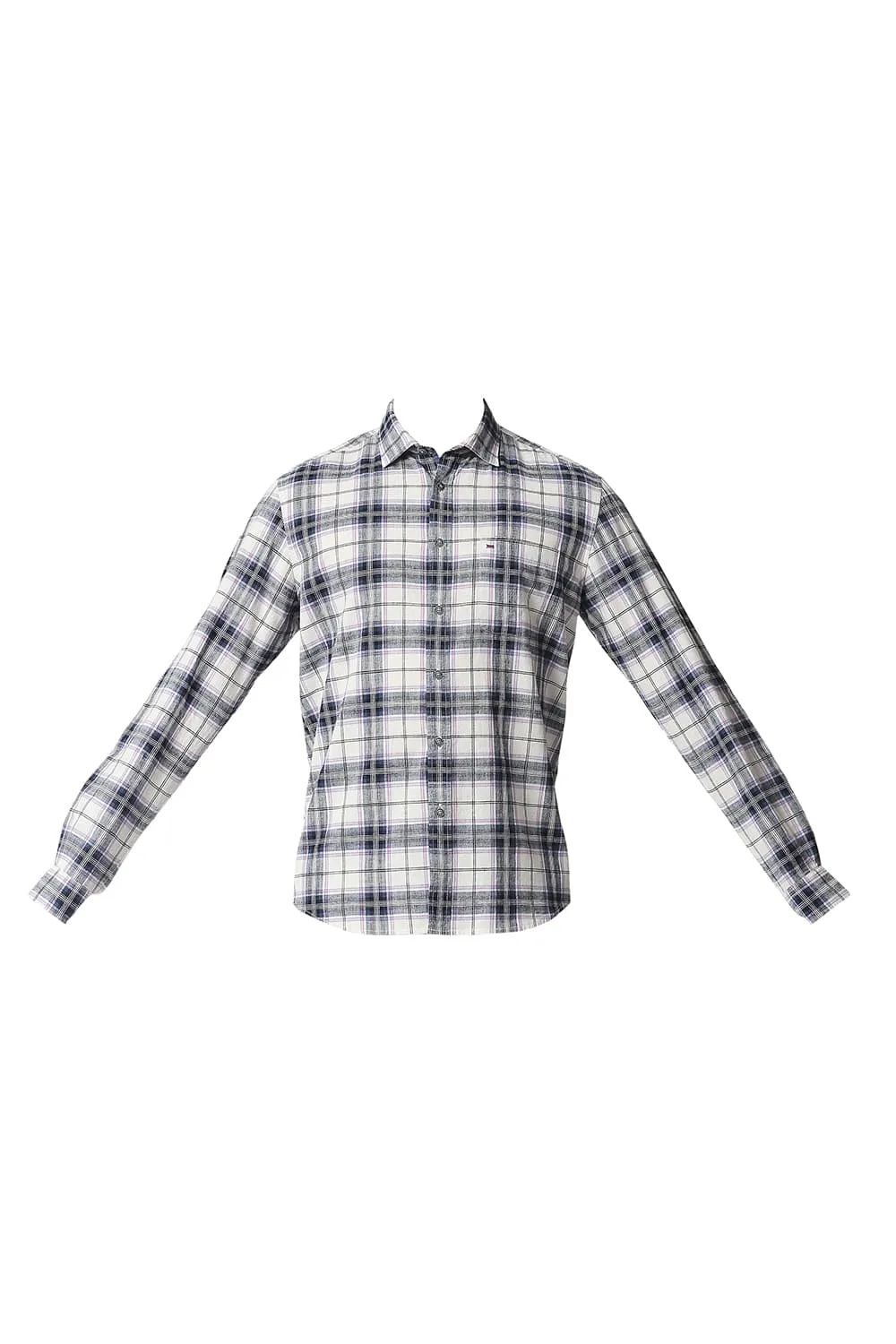 Slim Fit Cotton Jute Checks Shirt