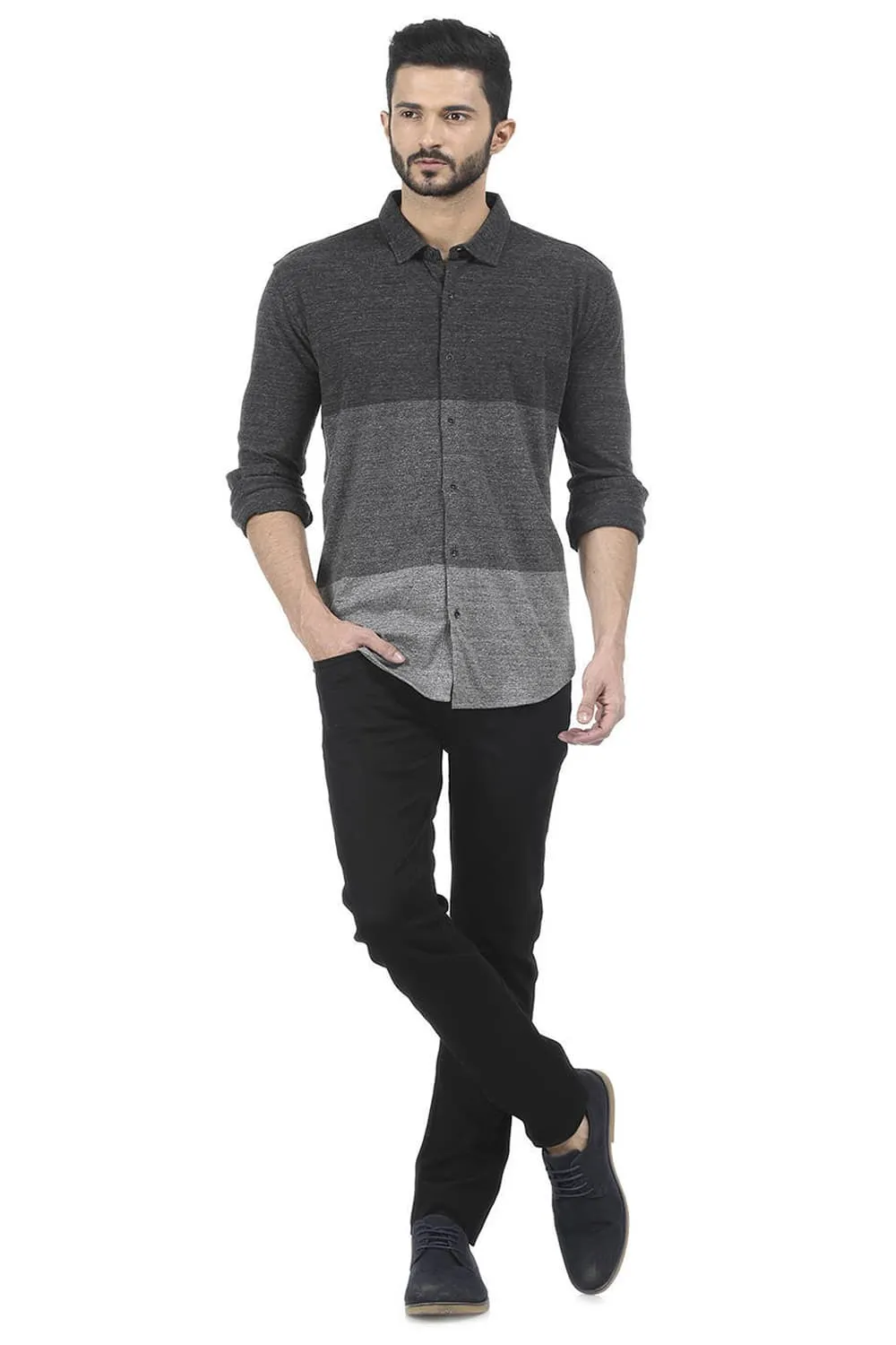 Slim Fit Full Sleeve Knit Shirt