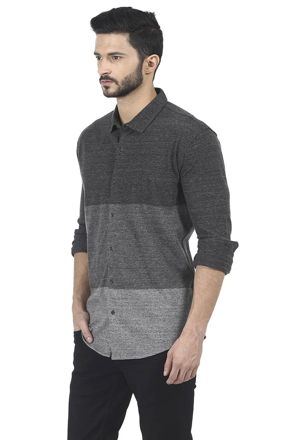 Slim Fit Full Sleeve Knit Shirt