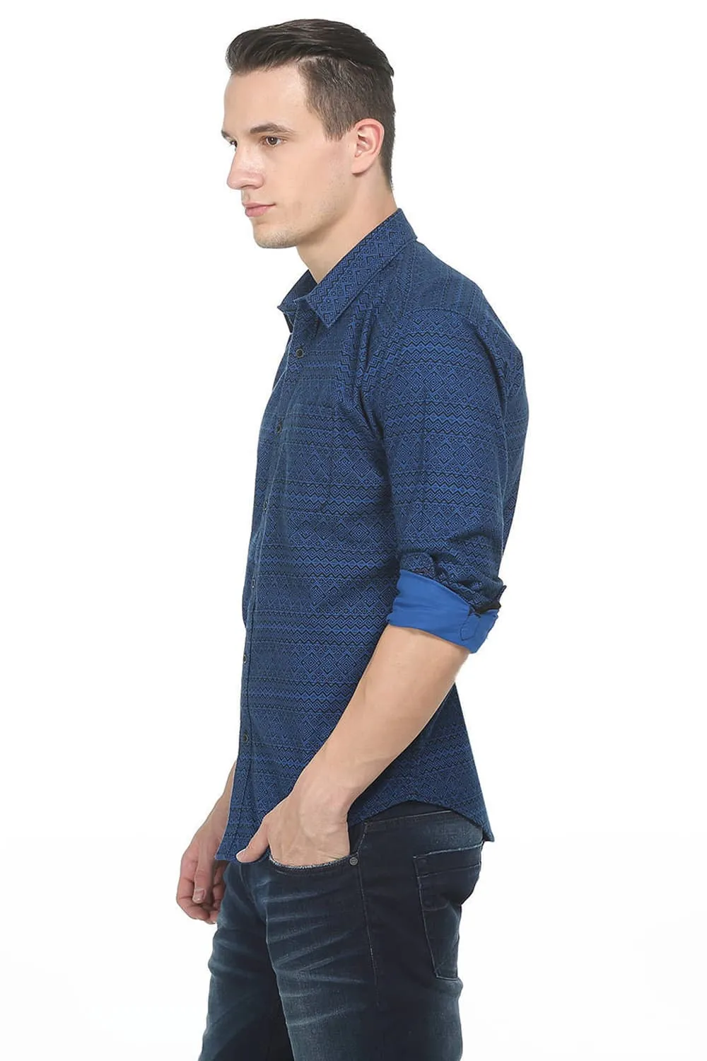 Slim Fit Twill Printed Shirt