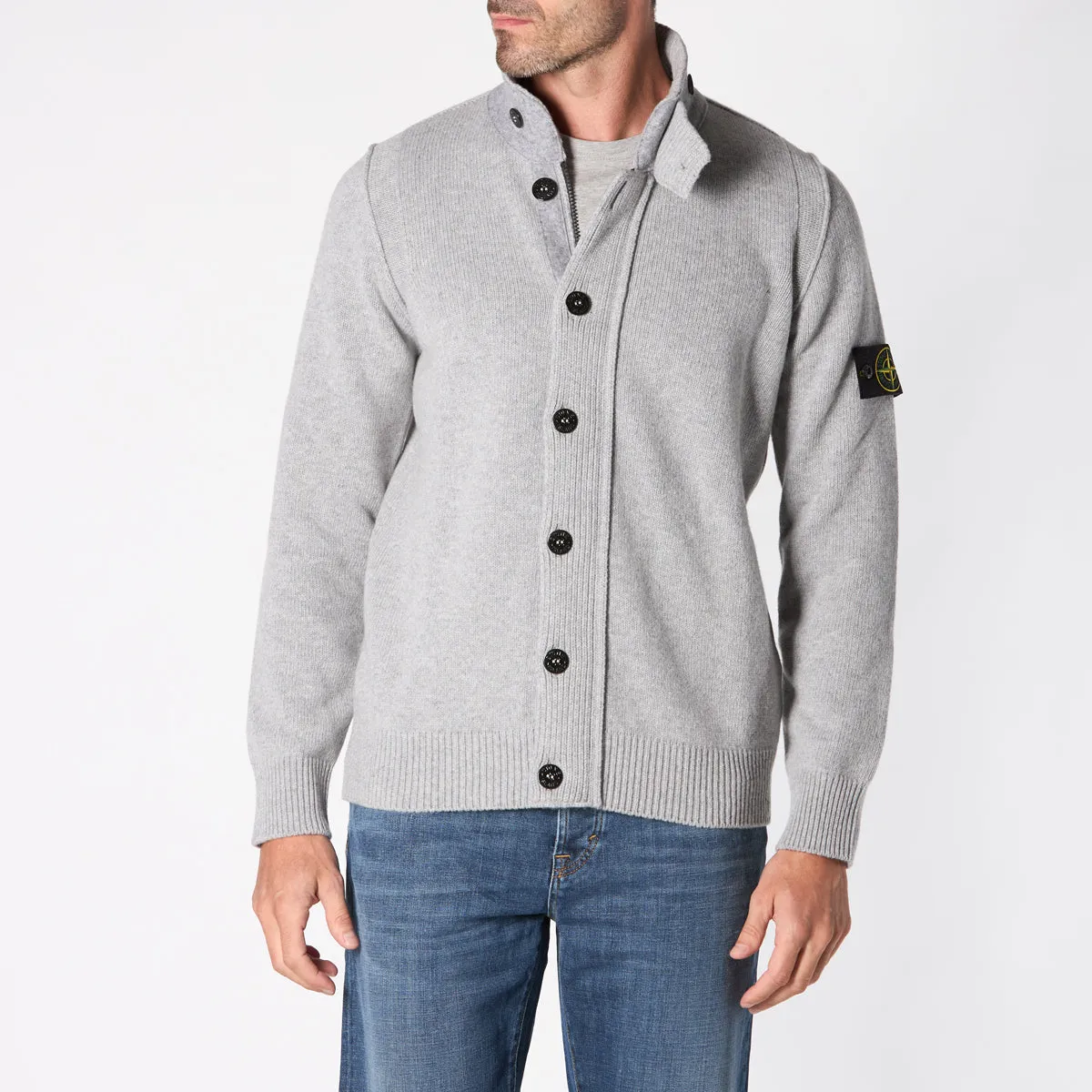 STONE ISLAND CARDIGAN 8115547A3 V0M64 GREY