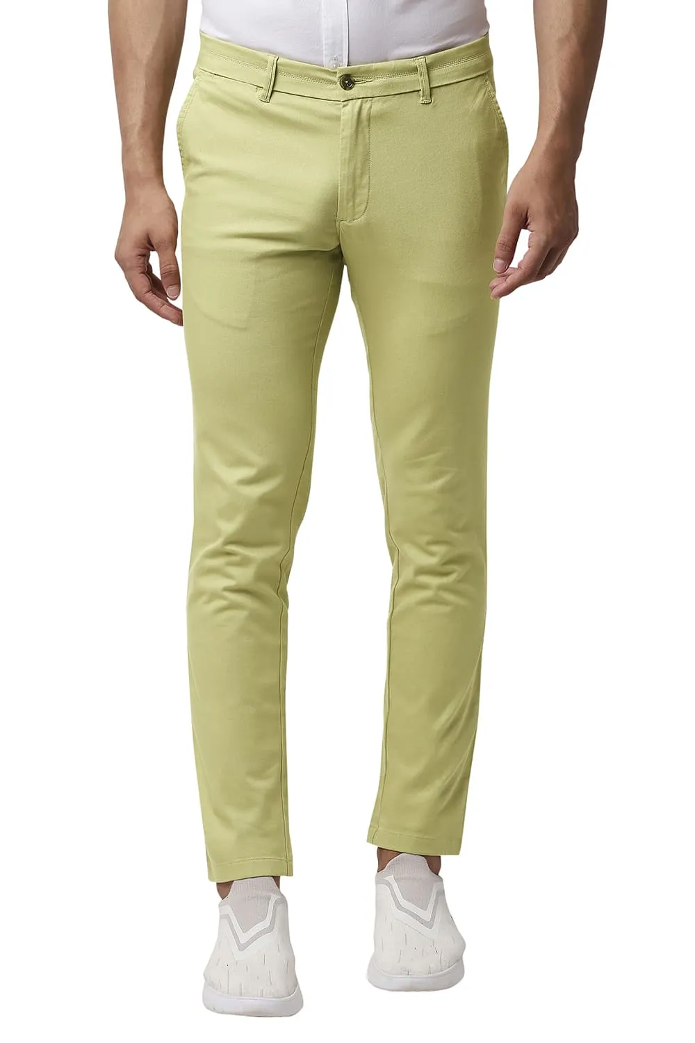 Tapered Fit Cotton Stretch Trousers