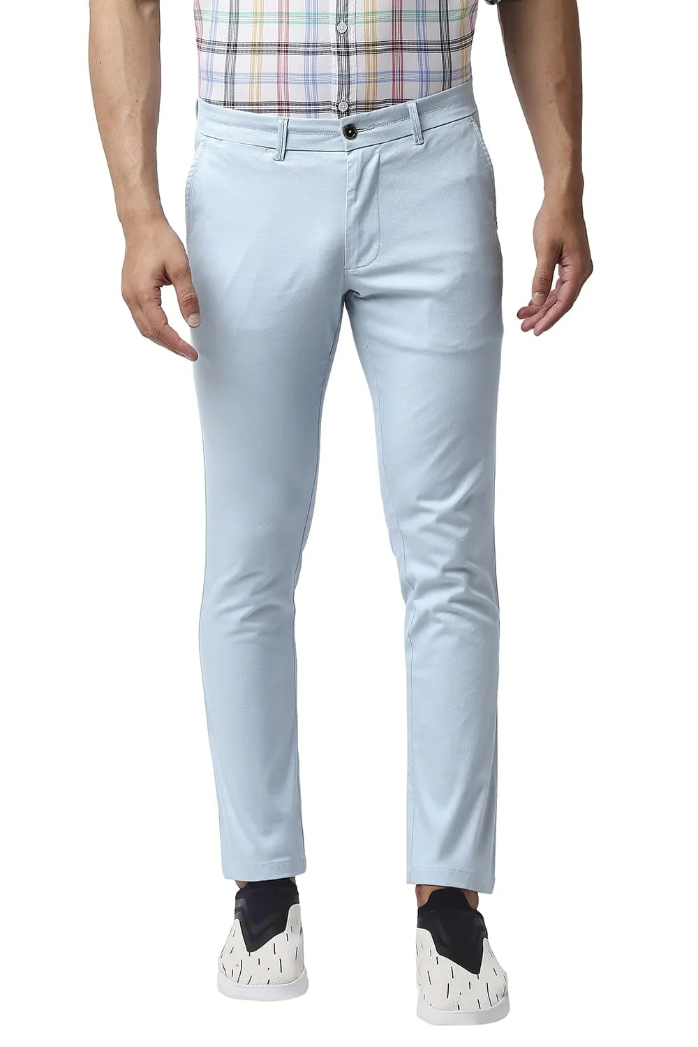 Tapered Fit Cotton Stretch Trousers