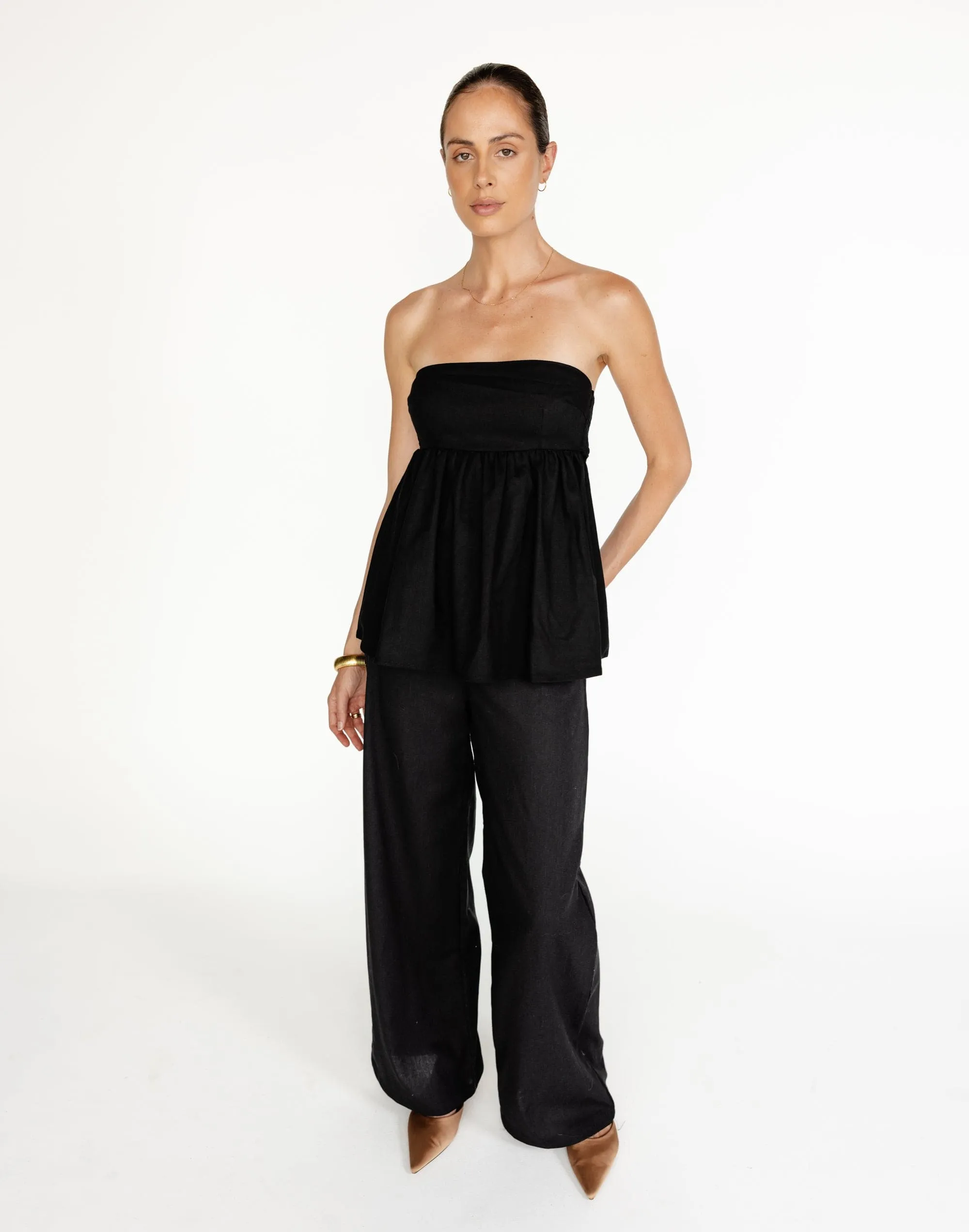 Tarsha Linen Pants (Black)