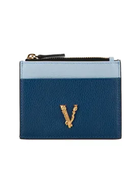 Versace Greca Card Holder in Blue