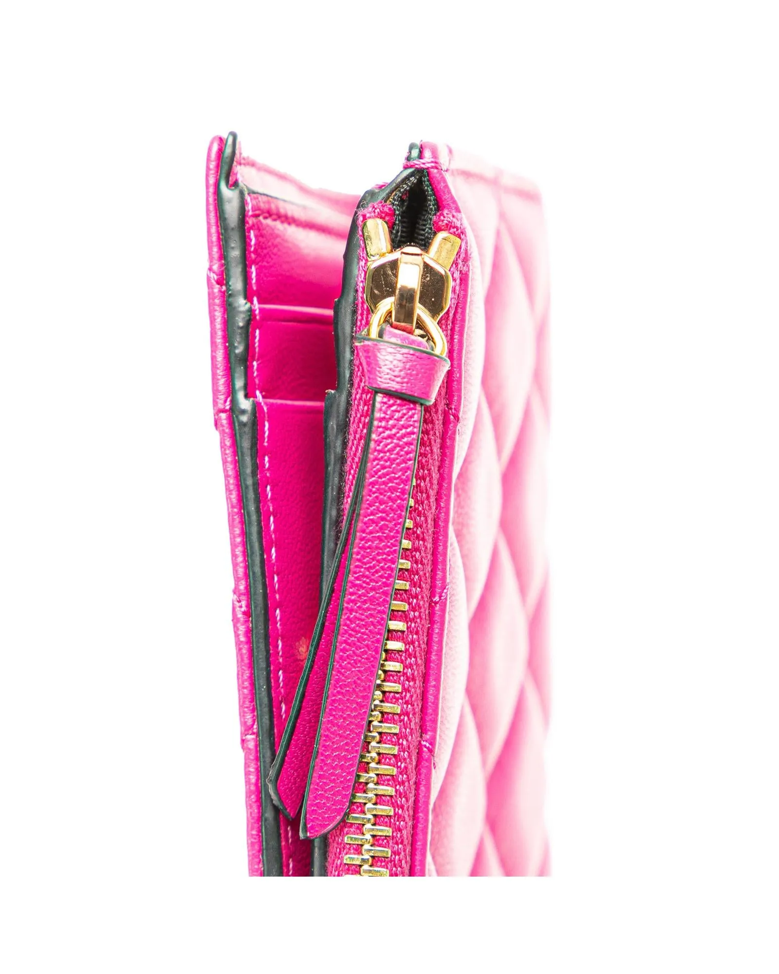 Versace La Greca Quilted Leather Wallet - Pink